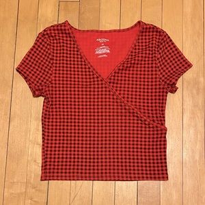 Perfect red gingham crop top Arizona Jean Co, size XS